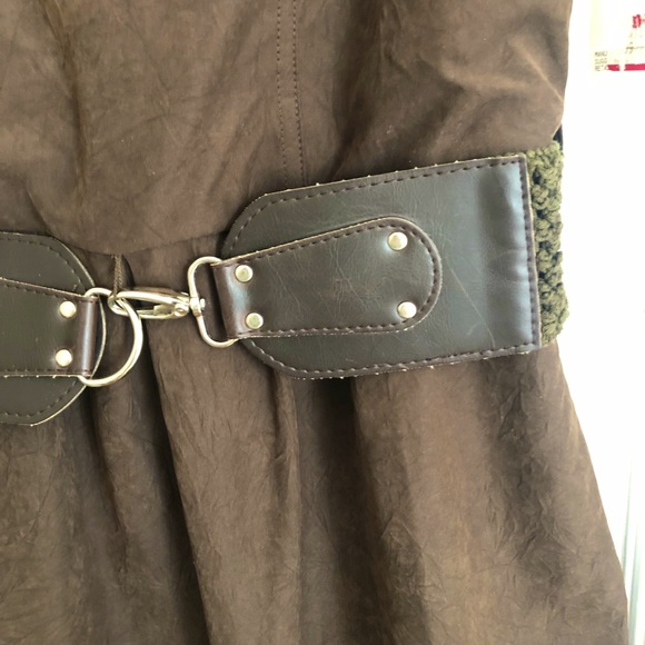 Deep Chocolate Brown Rabbit Rabbit Rabbit Dress with Removable Belt - Picture 14 of 14